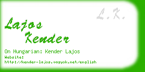 lajos kender business card